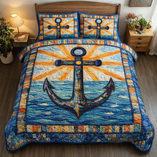 Radiant Anchor 3-Piece Quilted Bedding Set GFTOQM2711