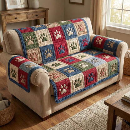 Classic Paws Quilted Sofa Cover GFTOQM2713