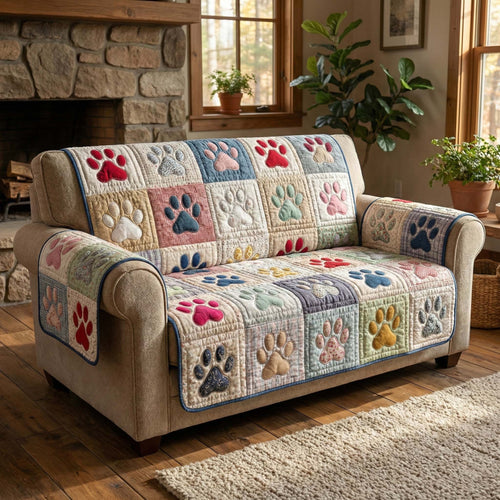 Cozy Paws Quilted Sofa Cover GFTOQM2715