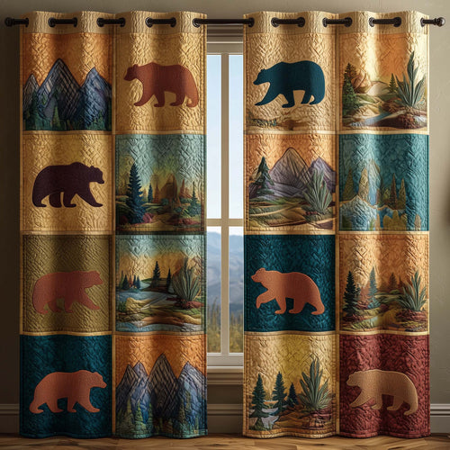 Woodland Bear Quilted Curtains GFTOQM2755