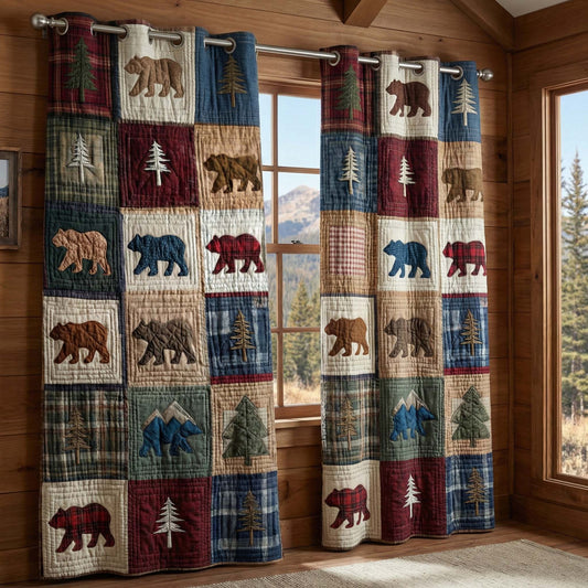 Rustic Bear Quilted Curtains GFTOQM2757