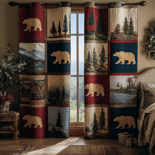 Lodge Bear Quilted Curtains GFTOQM2758