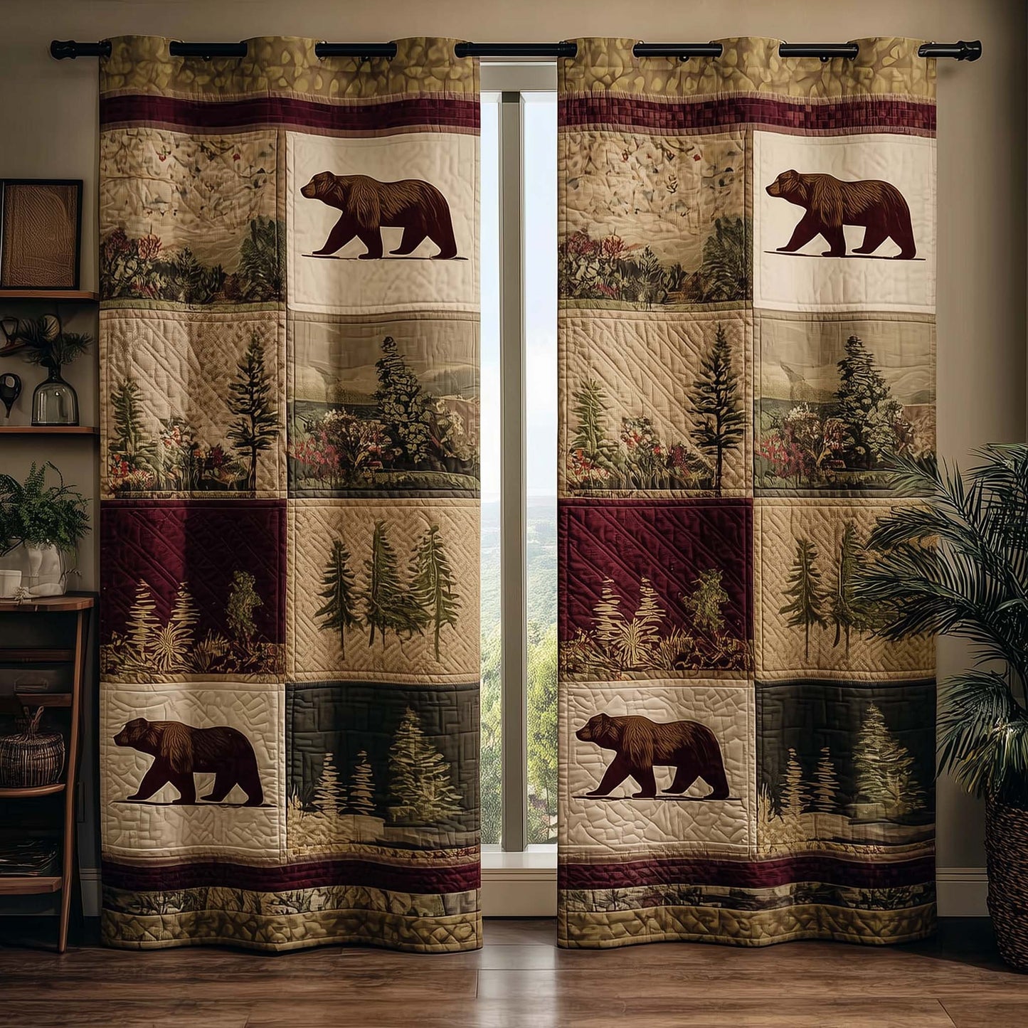 Prairie Bear Quilted Curtains GFTOQM2759