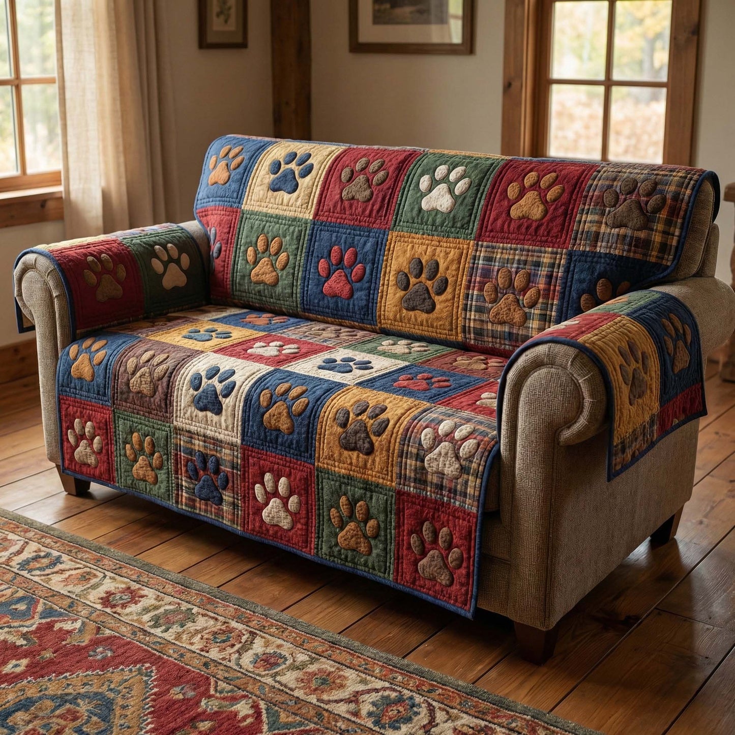 Cozy Paws Quilted Sofa Cover GFTOQM2762
