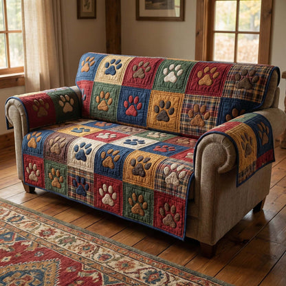 Cozy Paws Quilted Sofa Cover GFTOQM2762