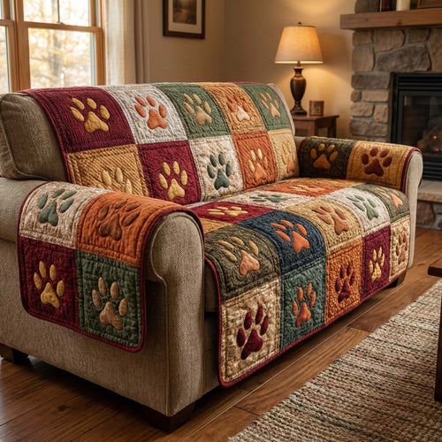Autumn Paws Quilted Sofa Cover GFTOQM2764