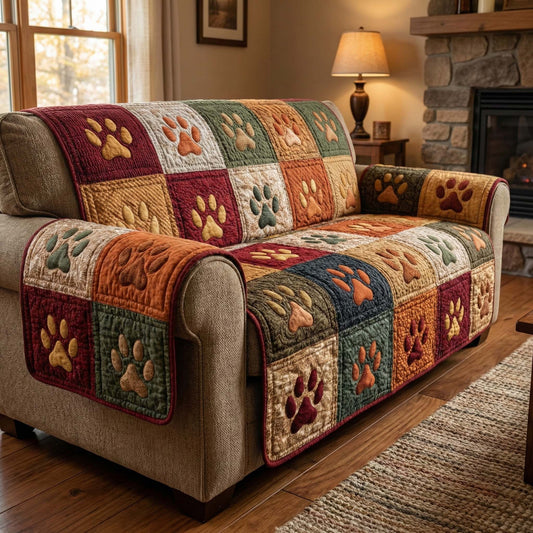 Autumn Paws Quilted Sofa Cover GFTOQM2764