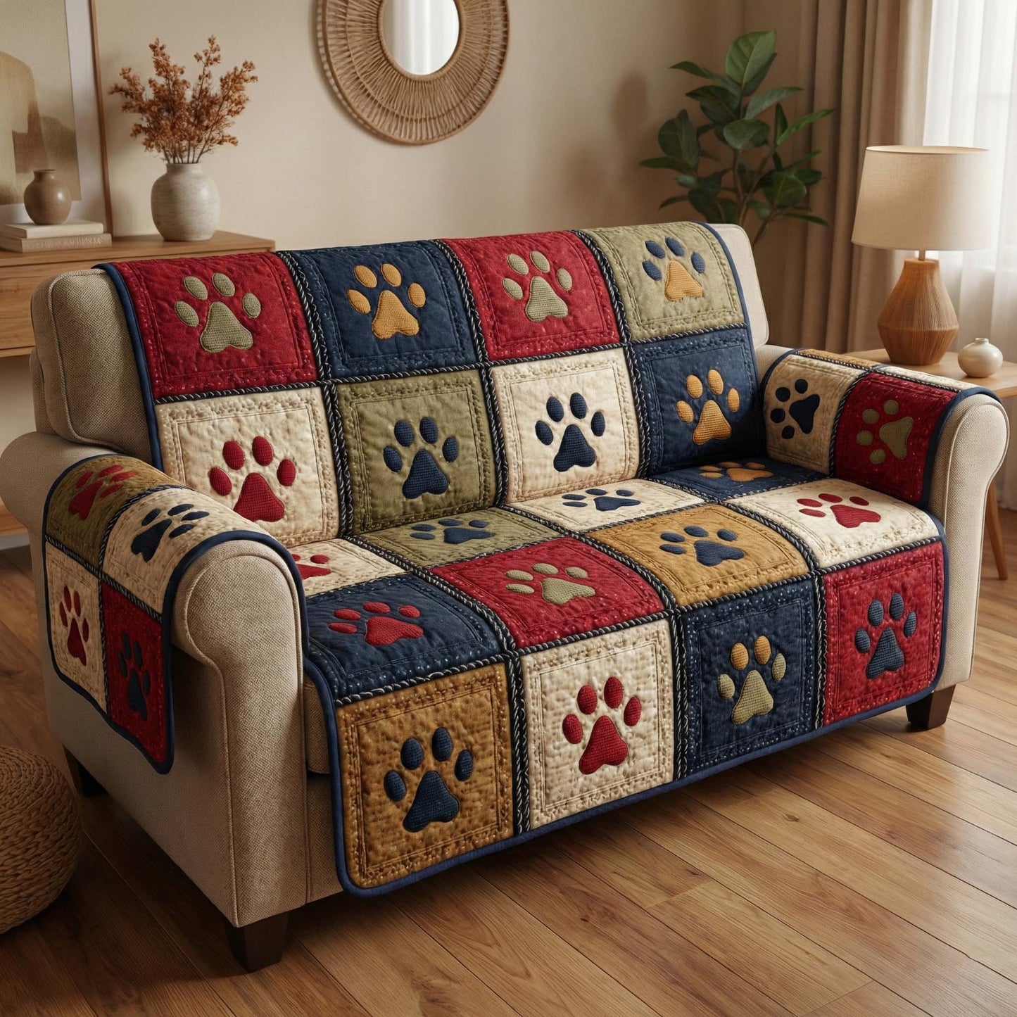 Classic Paws Quilted Sofa Cover GFTOQM2768