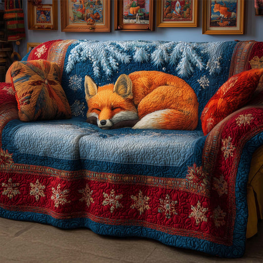 Sleeping Fox Quilted Sofa Cover GFTOQM276