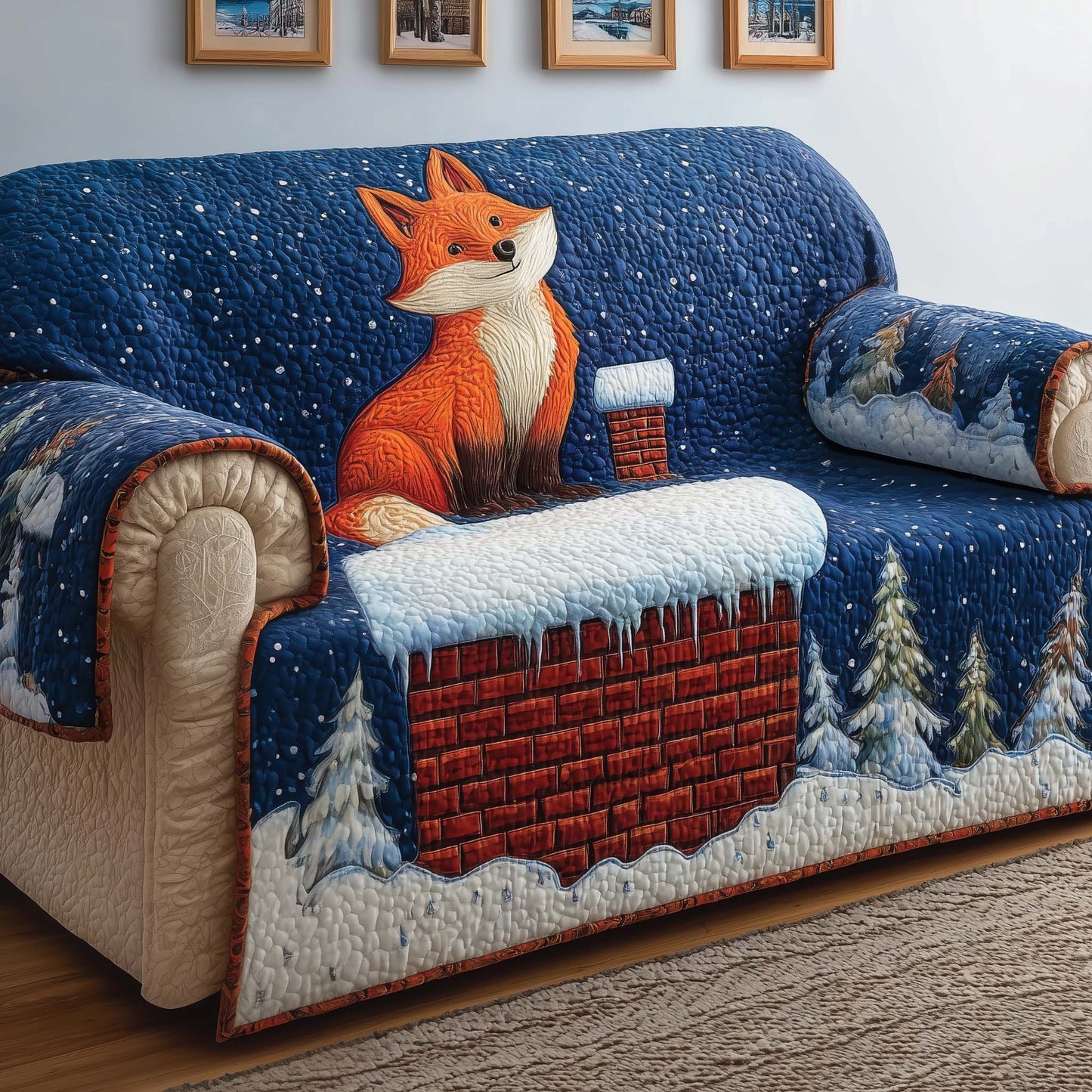 Chimney Fox Quilted Sofa Cover GFTOQM278