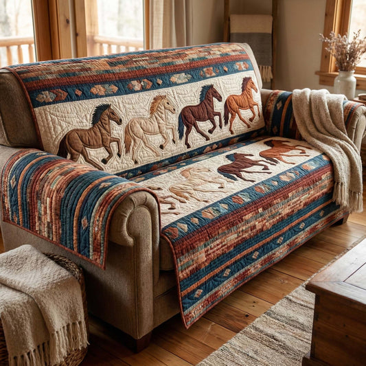 Western Gallop Quilted Sofa Cover GFTOQM2797