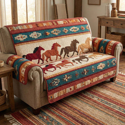 Rustic Herd Quilted Sofa Cover GFTOQM2798