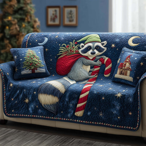 Candy Raccoon Quilted Sofa Cover GFTOQM279
