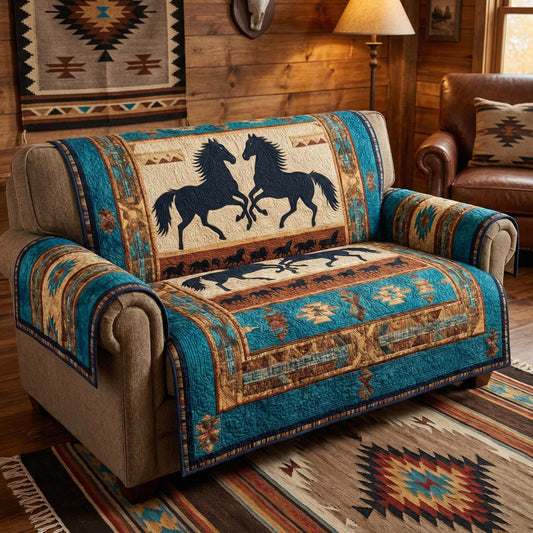Twin Stallions Quilted Sofa Cover GFTOQM2800