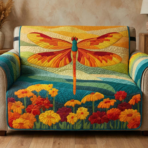 Meadow Dragonfly Quilted Sofa Cover GFTOQM2818