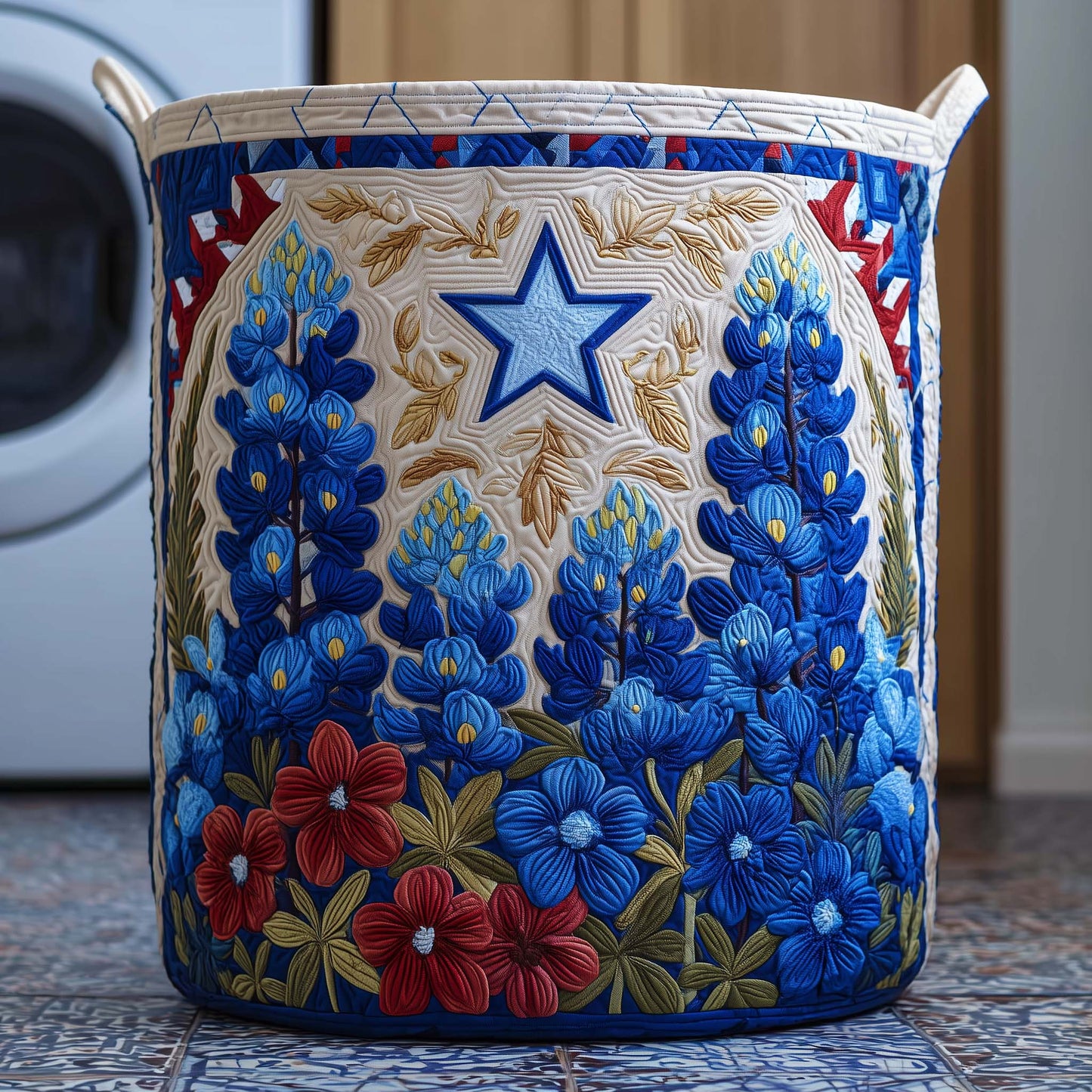 Star Meadow Quilted Laundry Basket GFTOQM2824