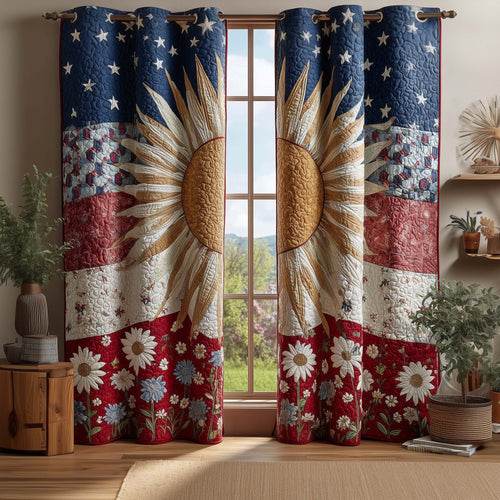 Starburst Sunflower Quilted Curtains GFTOQM2831