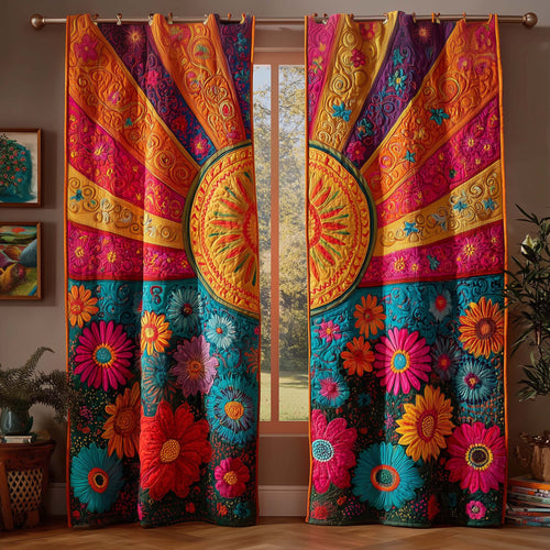 Radiant Meadow Quilted Curtains GFTOQM2832