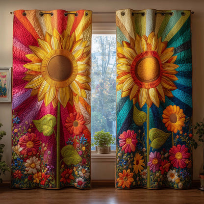 Twin Sunflowers Quilted Curtains GFTOQM2833
