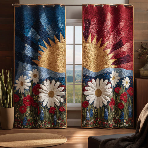Dawn Daisy Quilted Curtains GFTOQM2834