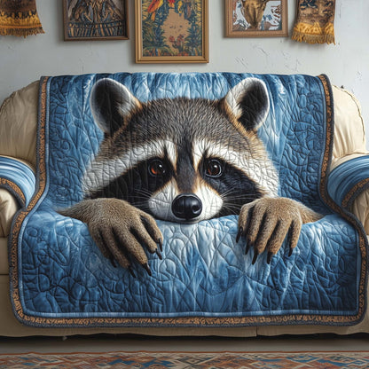 Curious Raccoon Quilted Sofa Cover GFTOQM284
