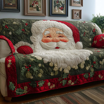 Holly Santa Quilted Sofa Cover GFTOQM285