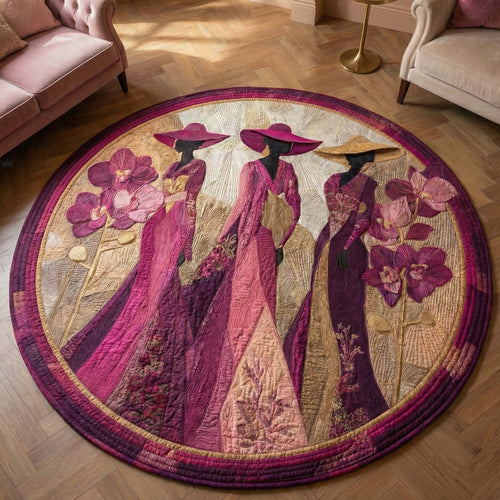 Orchid Sisters Quilted Round Mat GFTOQM2864