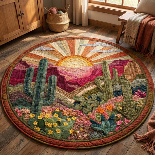 Cactus Valley Quilted Round Mat GFTOQM2893