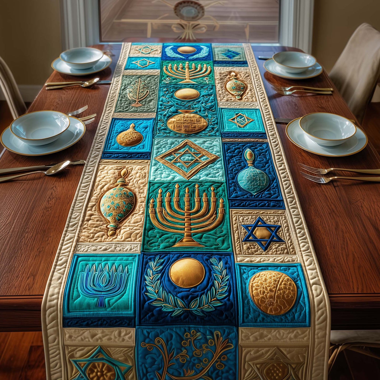 Royal Symbols Quilted Table Runner GFTOQM2906
