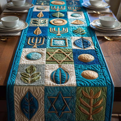 Sacred Blue Quilted Table Runner GFTOQM2907