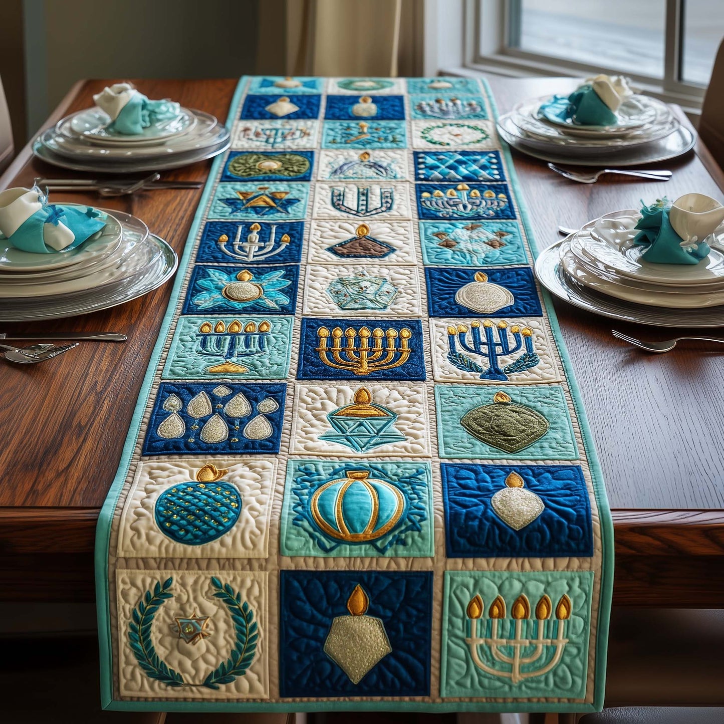 Festival Tiles Quilted Table Runner GFTOQM2908