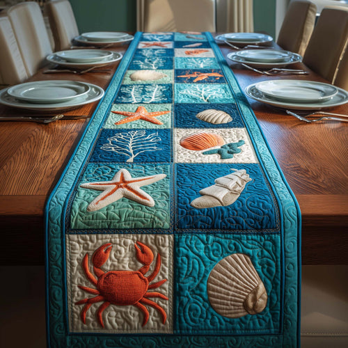 Coastal Patchwork Quilted Table Runner GFTOQM2909