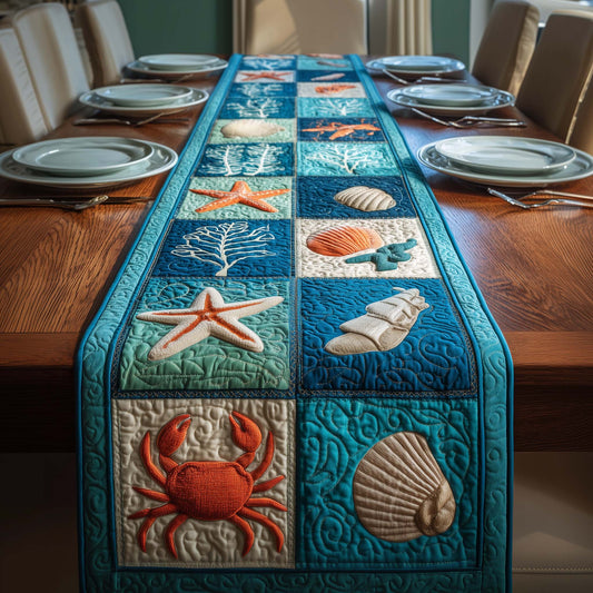 Coastal Patchwork Quilted Table Runner GFTOQM2909