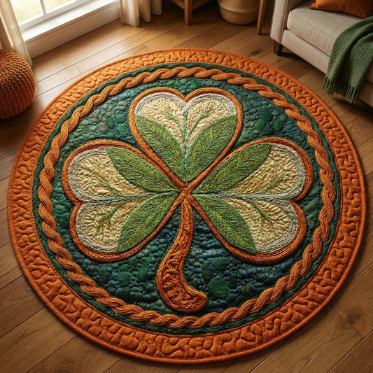 Rustic Shamrock Quilted Round Mat GFTOQM2916