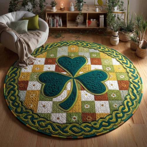 Golden Shamrock Quilted Round Mat GFTOQM2921