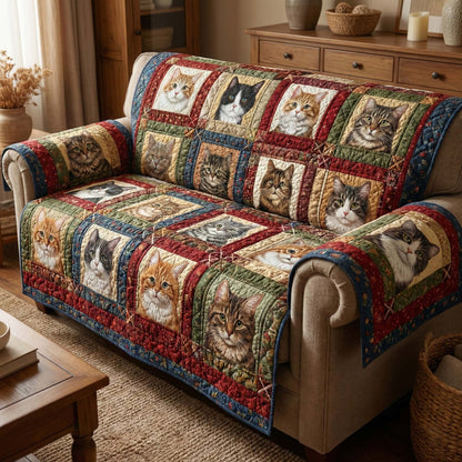 Cozy Patchwork Quilted Sofa Cover GFTOQM2925