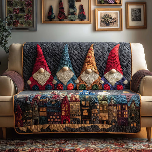 Village Gnomes Quilted Sofa Cover GFTOQM293