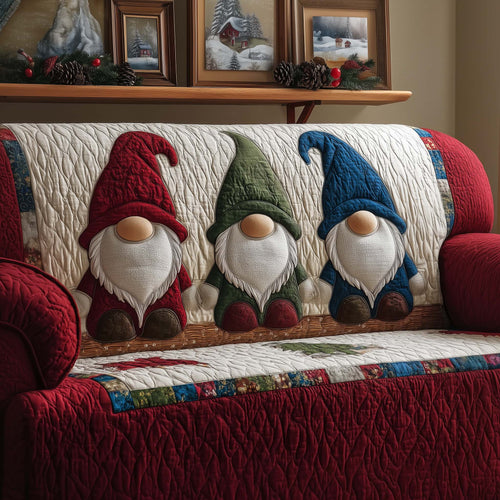 Gnome Trio Quilted Sofa Cover GFTOQM294