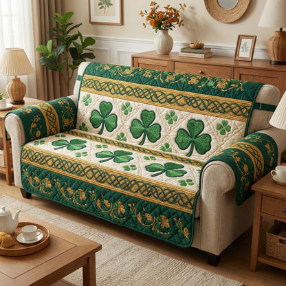 Celtic Clover Quilted Sofa Cover GFTOQM2960