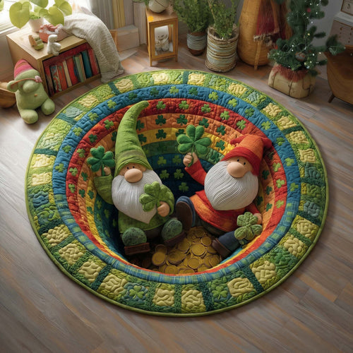 Lucky Gnomes Quilted Round Mat GFTOQM2963