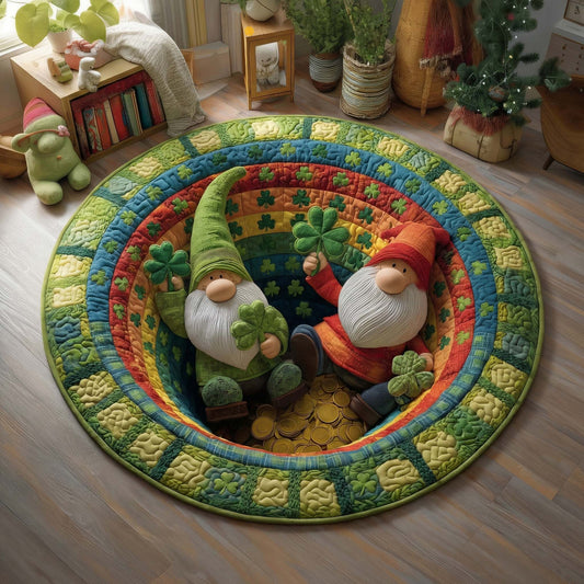 Lucky Gnomes Quilted Round Mat GFTOQM2963