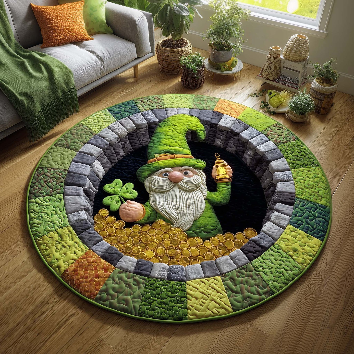 Lucky Light Quilted Round Mat GFTOQM2968