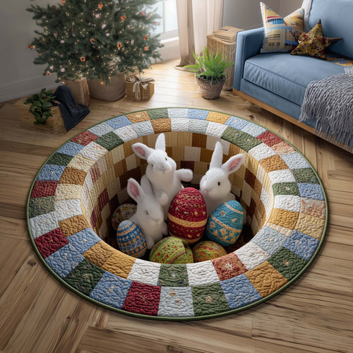 Curious Bunny Quilted Round Mat GFTOQM2978