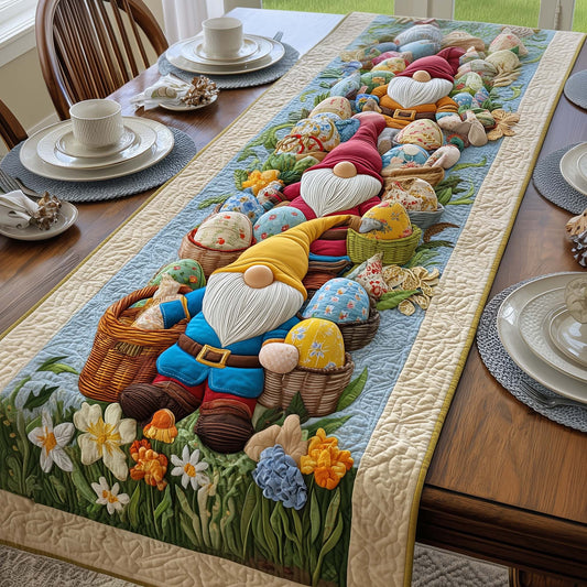 Easter Gnomes Quilted Table Runner GFTOQM3005