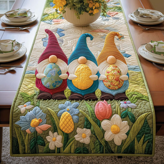 Trio Gnomes Quilted Table Runner GFTOQM3006