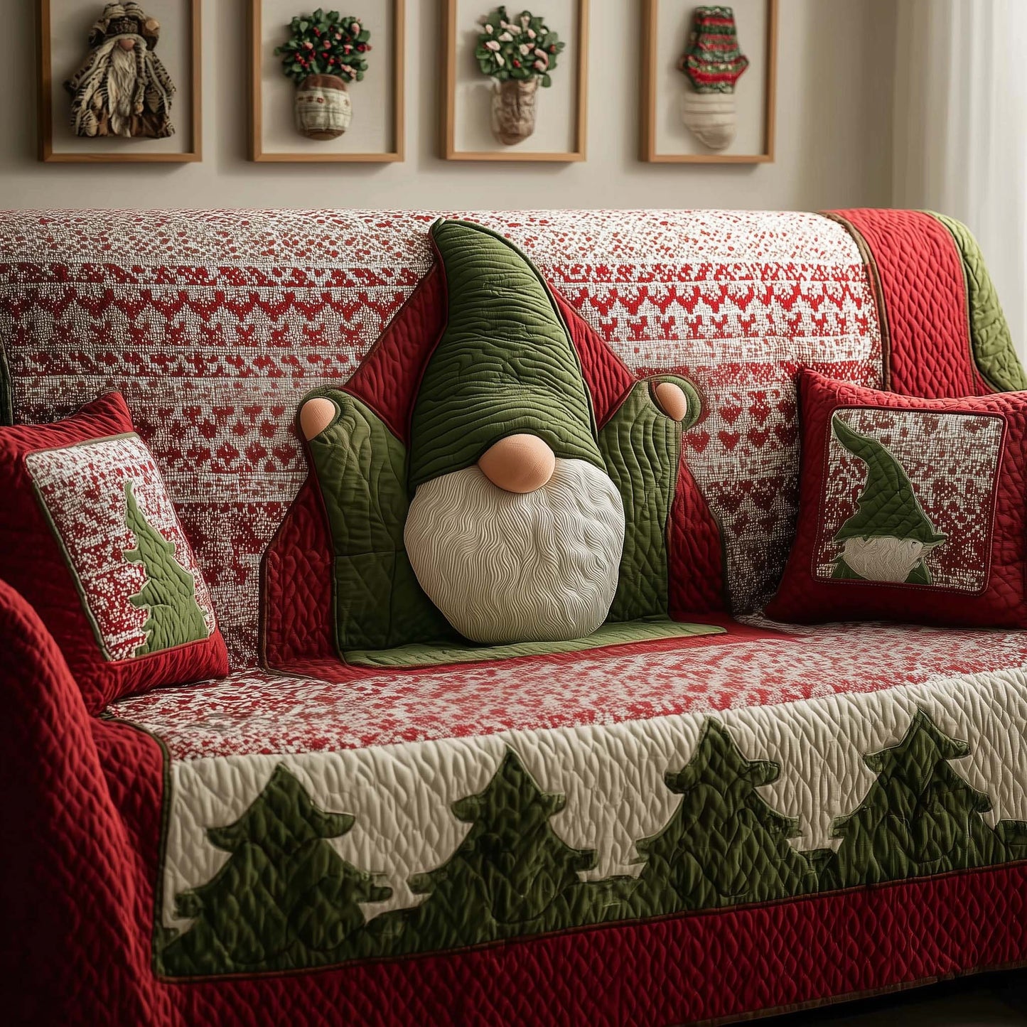 Nordic Gnome Quilted Sofa Cover GFTOQM300