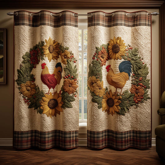 Harvest Rooster Quilted Curtains GFTOQM3023