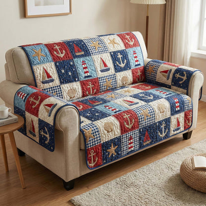 Nautical Patch Quilted Sofa Cover GFTOQM3025