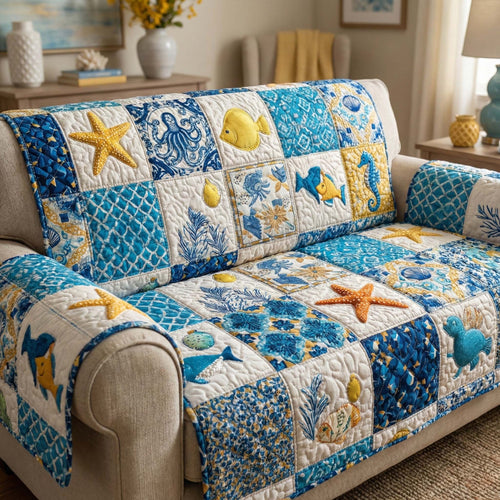 Coastal Quilt Quilted Sofa Cover GFTOQM3028