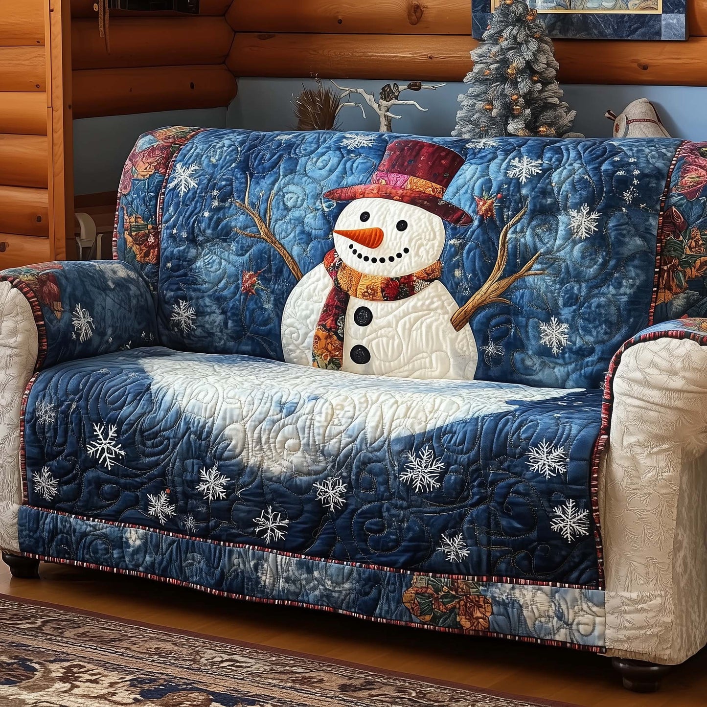 Classic Snowman Quilted Sofa Cover GFTOQM305